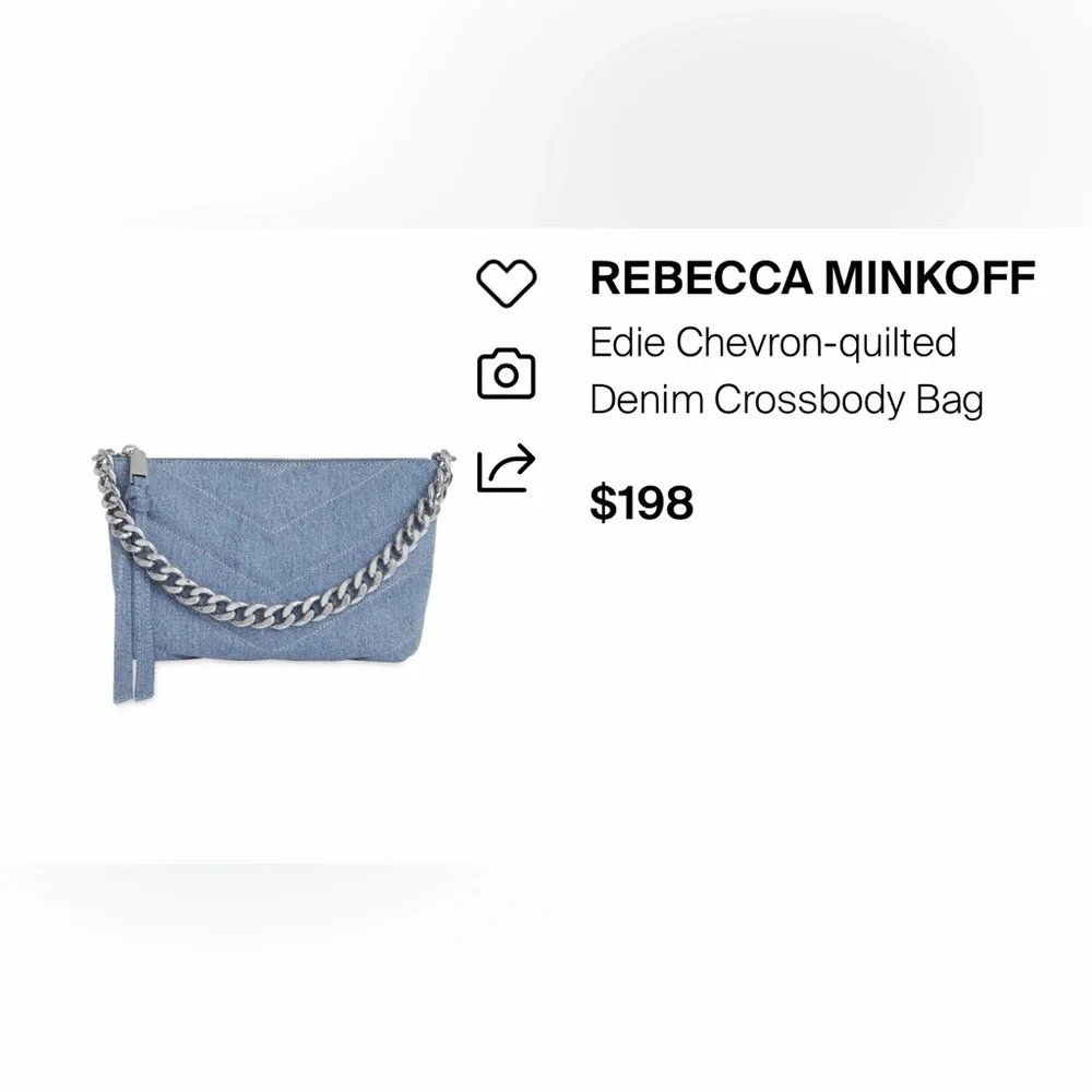 Rebecca Minkoff Chevron Denim Crossbody Bag - Picture 1 of 6
